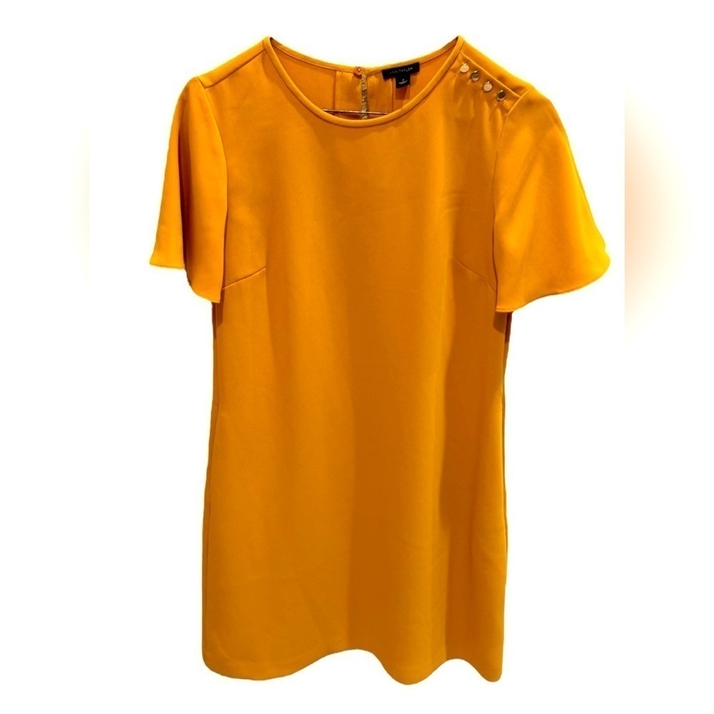 Ann Taylor Factory Mustard Yellow Short Sleeve Dress Size 0